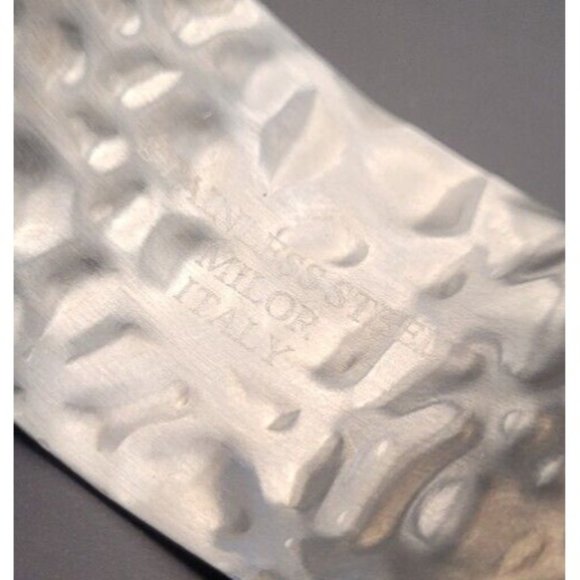 Milor Italy Stainless Steel Hammered Cuff Bracelet - Picture 5 of 5